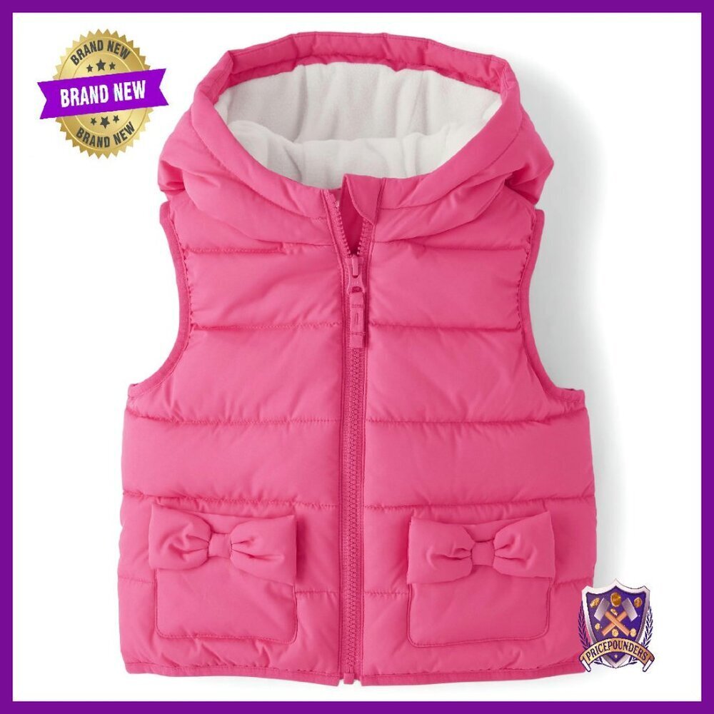 Toddler Puffer Vest Water Resistant Hooded Sleeveless